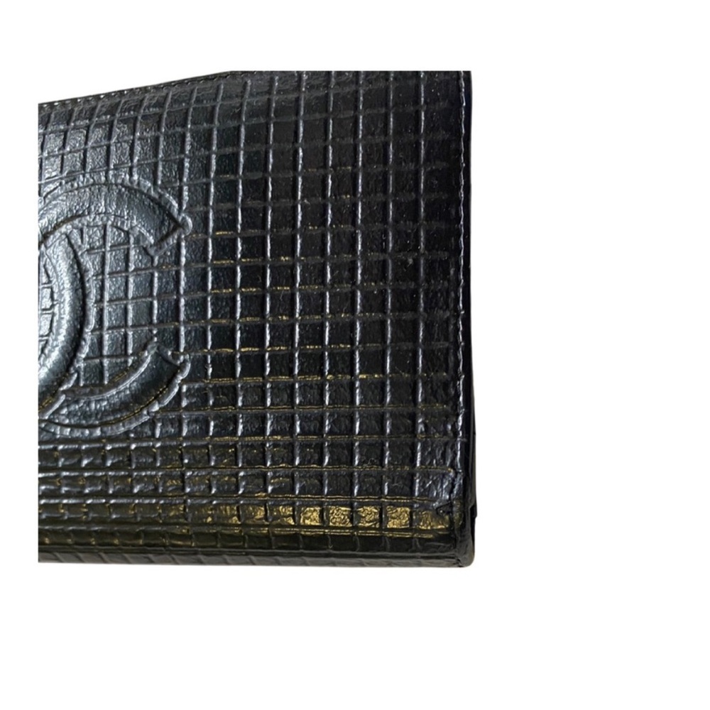 Chanel Micro Chocolate Bar Coco Mark Long Wallet Black Leather - Picture 5 of 13